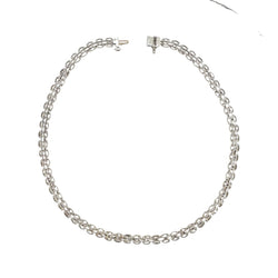 Collier MAUBOUSSIN en or blanc maille plate - Castafiore