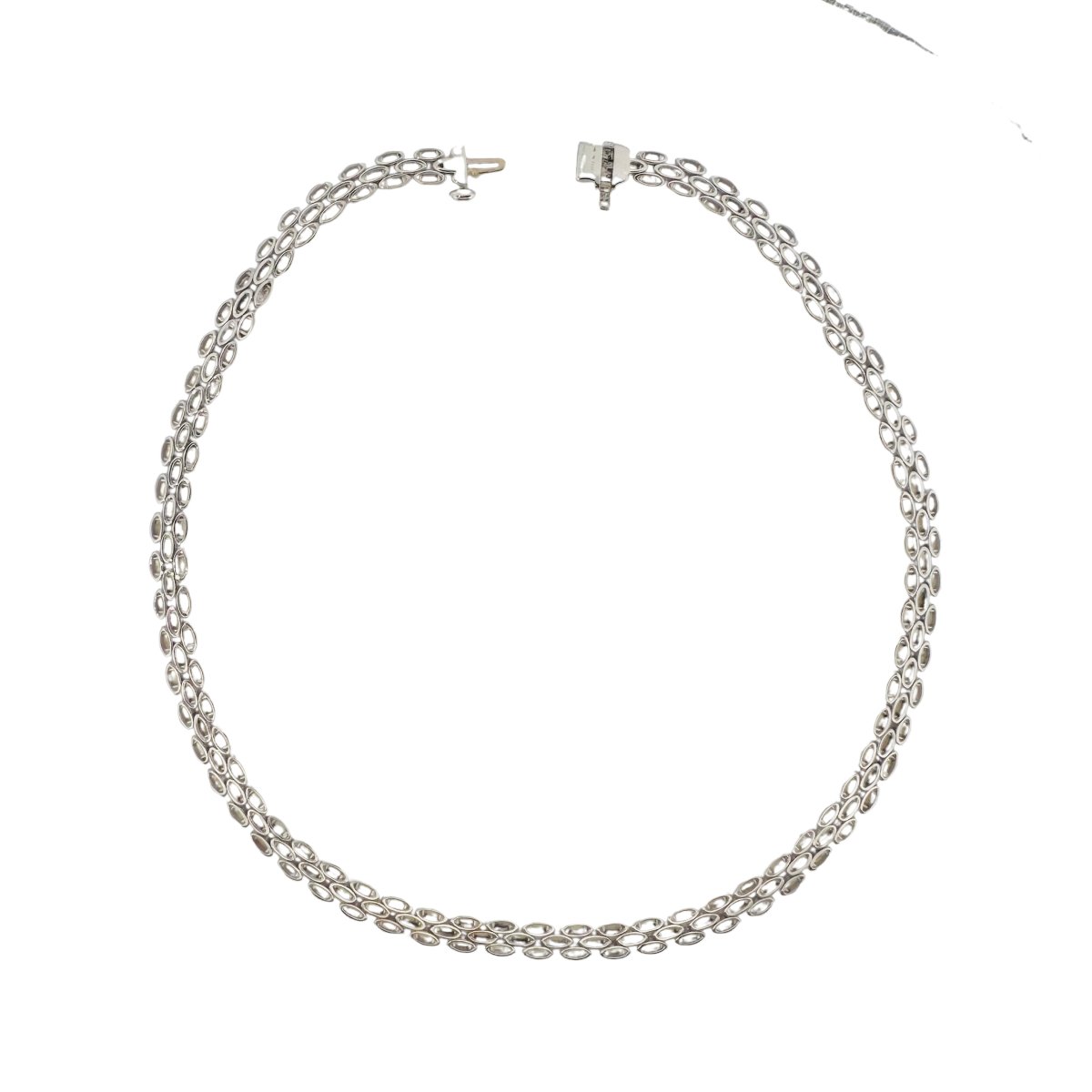 Collier MAUBOUSSIN en or blanc maille plate - Castafiore