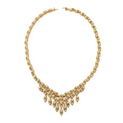 Collier MAUBOUSSIN en or jaune, émeraudes et diamants - Castafiore
