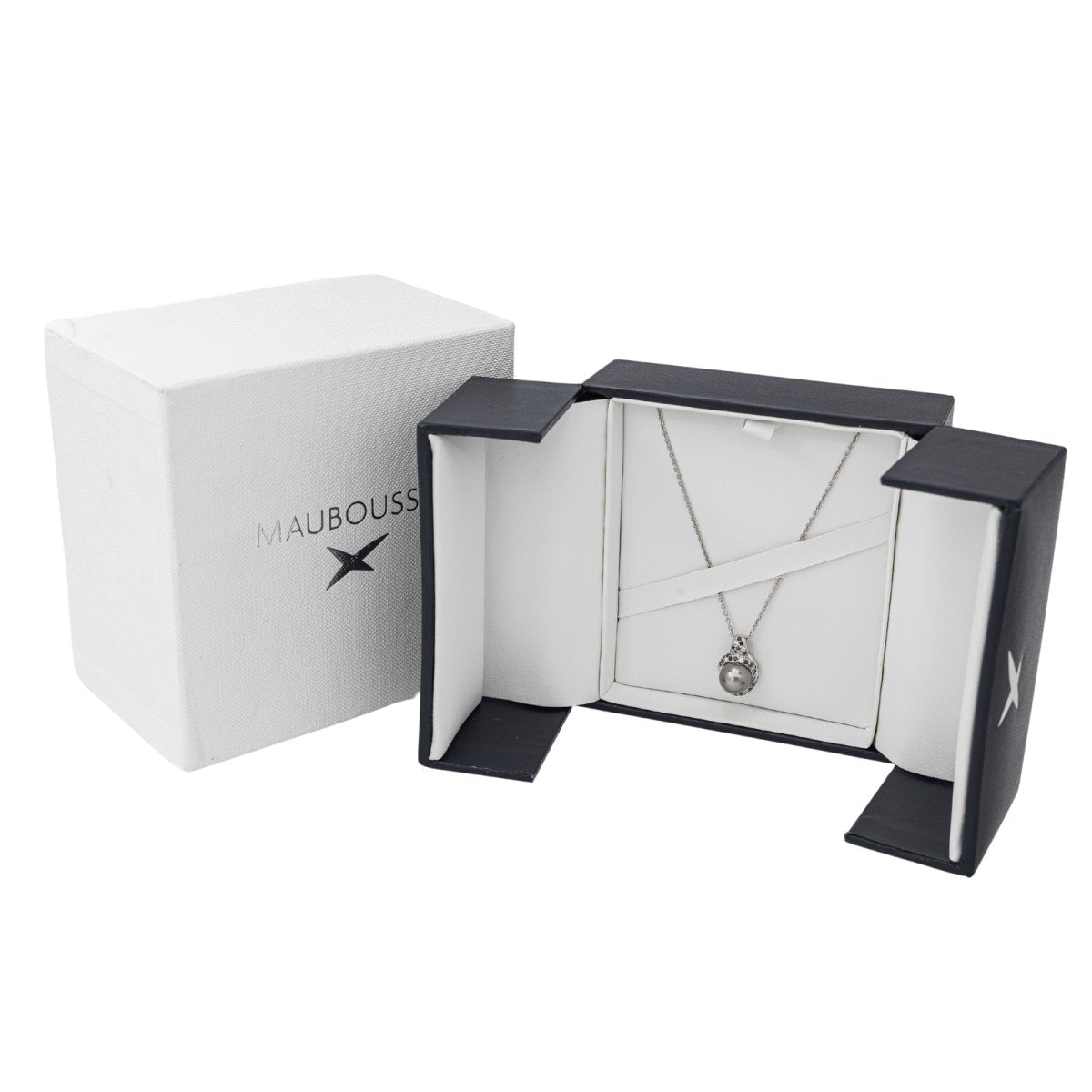 MAUBOUSSIN “Pearl Caviar Mon Amour” necklace in white Gold and