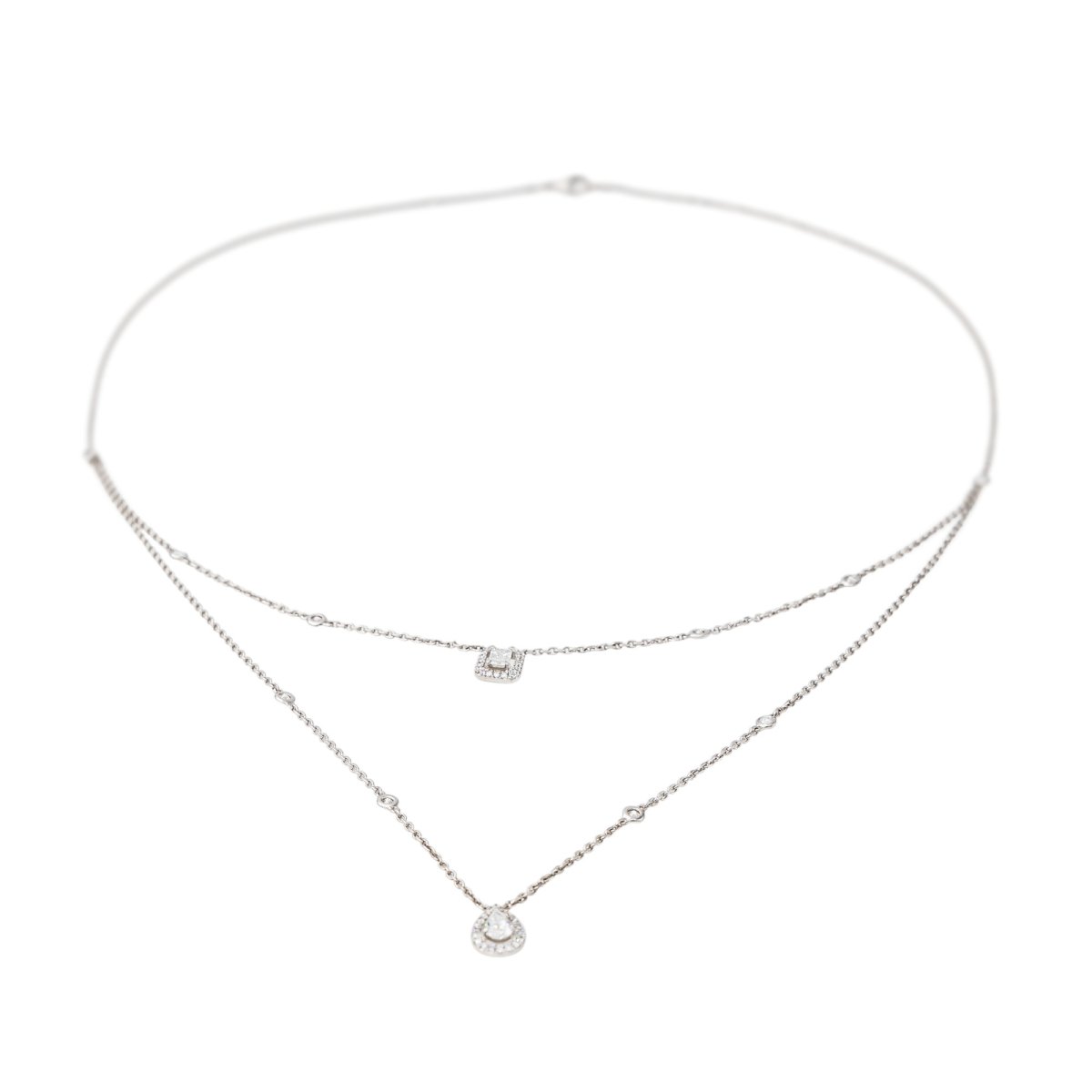 Collier Messika My twin Or blanc Diamant - Castafiore