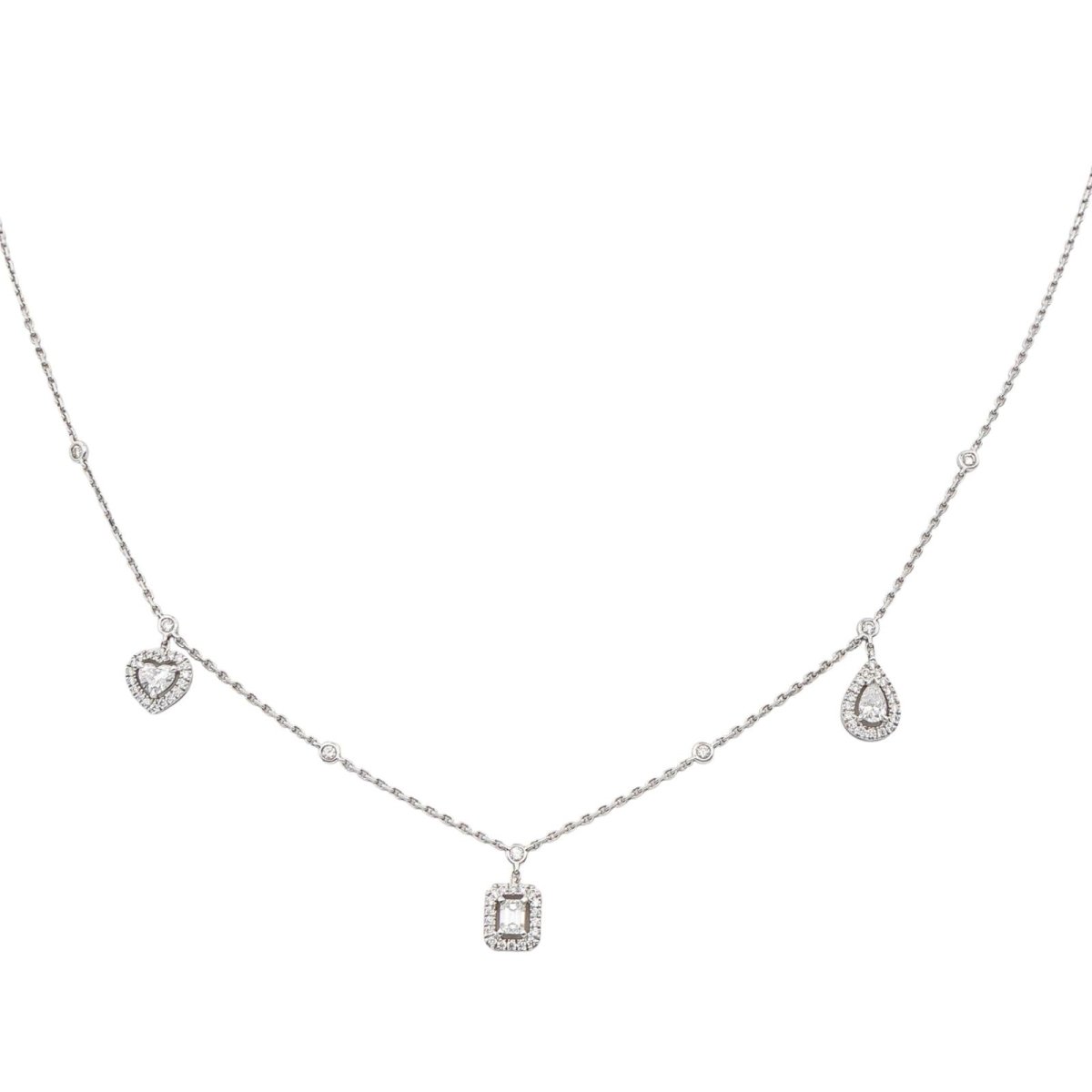 Collier MESSIKA "Trio My Twin" en or blanc et diamants - Castafiore