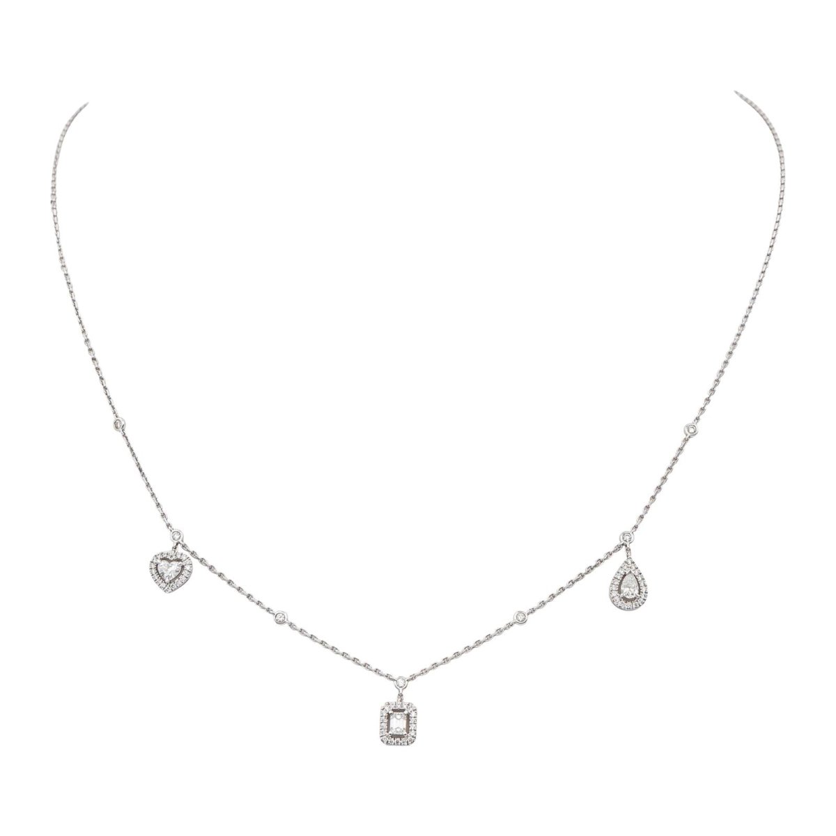 Collier MESSIKA "Trio My Twin" en or blanc et diamants - Castafiore