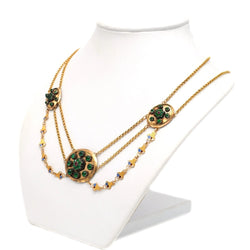 Collier Napoléon III en or jaune, émail et strass - Castafiore