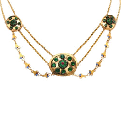 Collier Napoléon III en or jaune, émail et strass - Castafiore