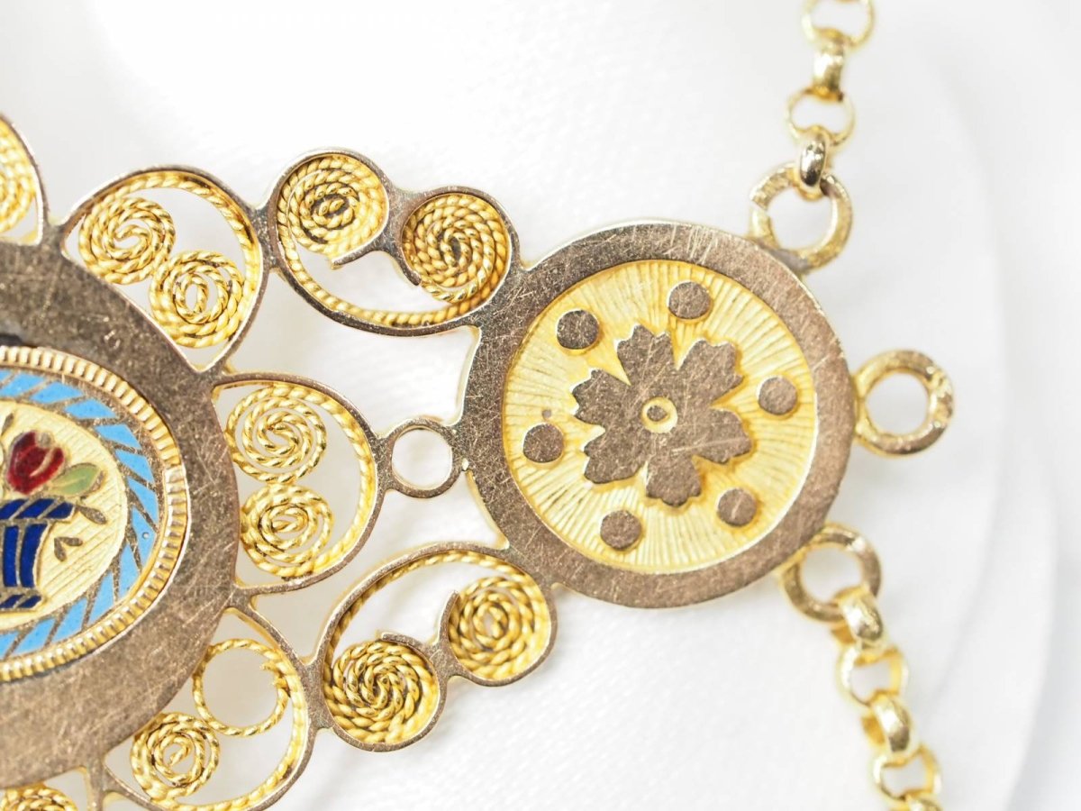 Collier Napoléon III en or jaune et émail - Castafiore