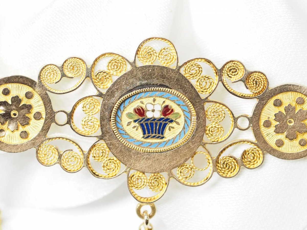 Collier Napoléon III en or jaune et émail - Castafiore