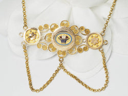 Collier Napoléon III en or jaune et émail - Castafiore