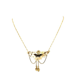 Collier Napoléon III en or jaune, perles et turquoises - Castafiore
