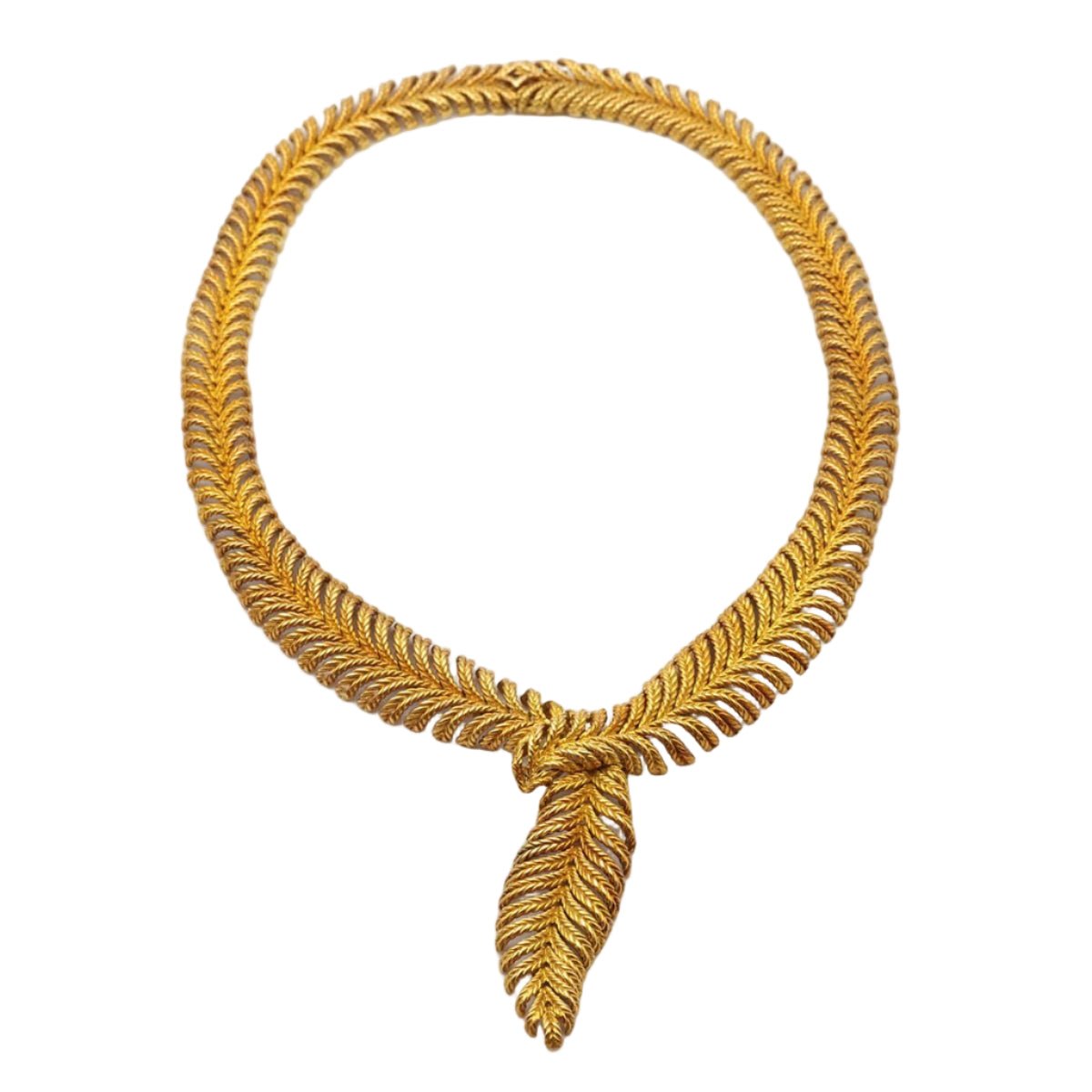 Collier Négligé BOUCHERON "Plume" en or jaune - Castafiore