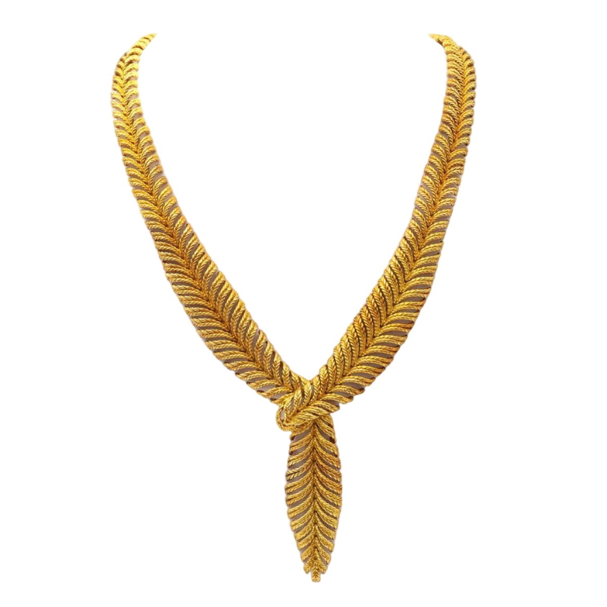 Collier Négligé BOUCHERON "Plume" en or jaune - Castafiore