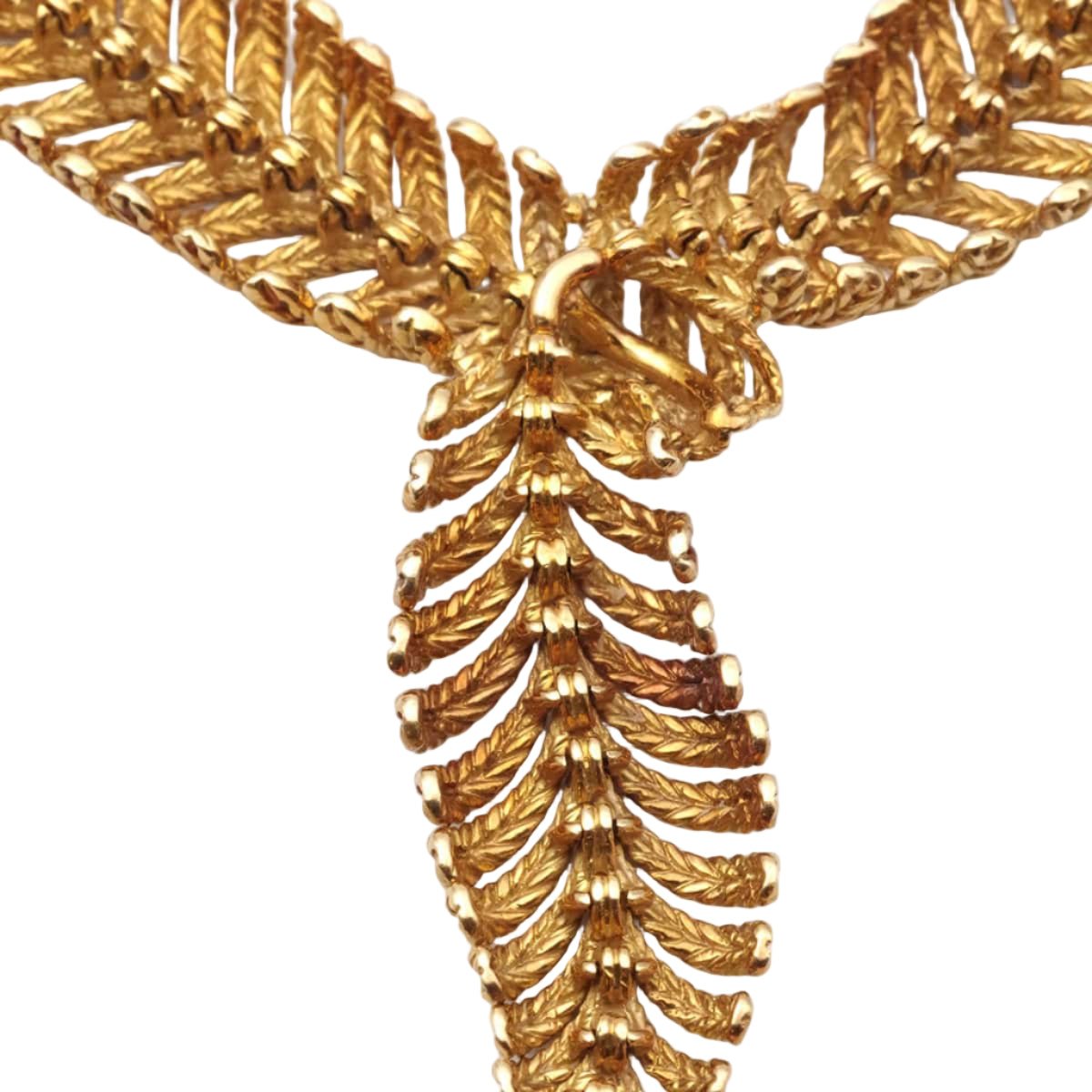 Collier Négligé BOUCHERON "Plume" en or jaune - Castafiore