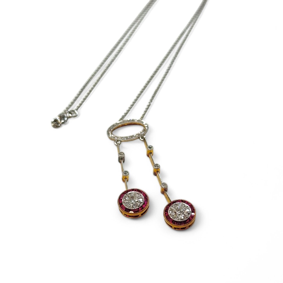 Collier négligé diamants et rubis - Castafiore