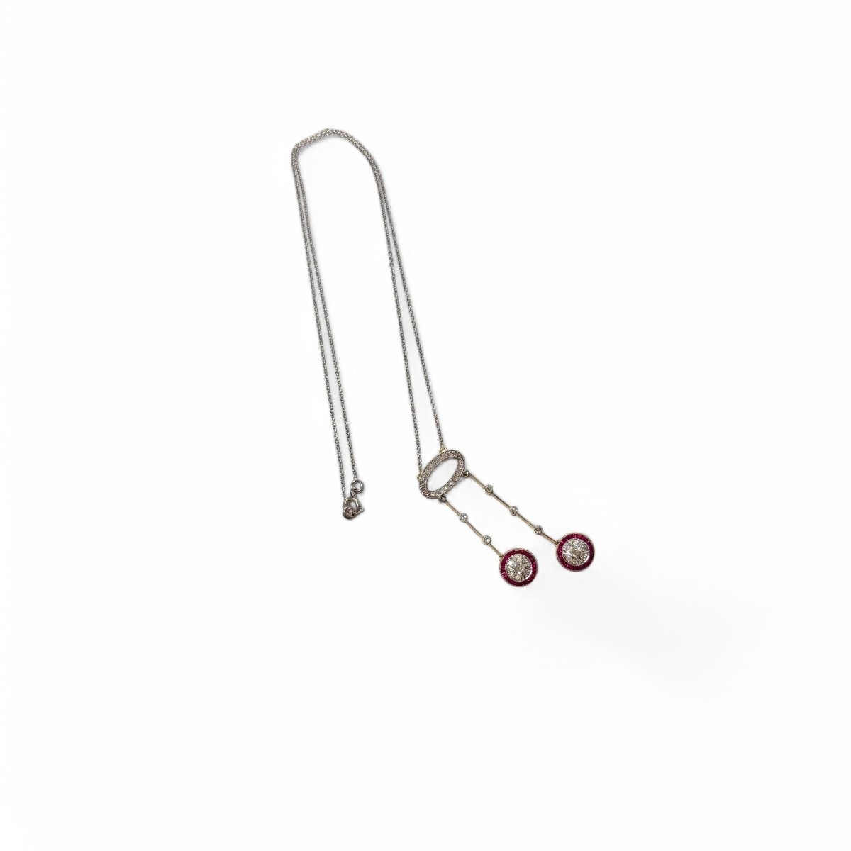 Collier négligé diamants et rubis - Castafiore