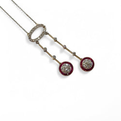 Collier négligé diamants et rubis - Castafiore