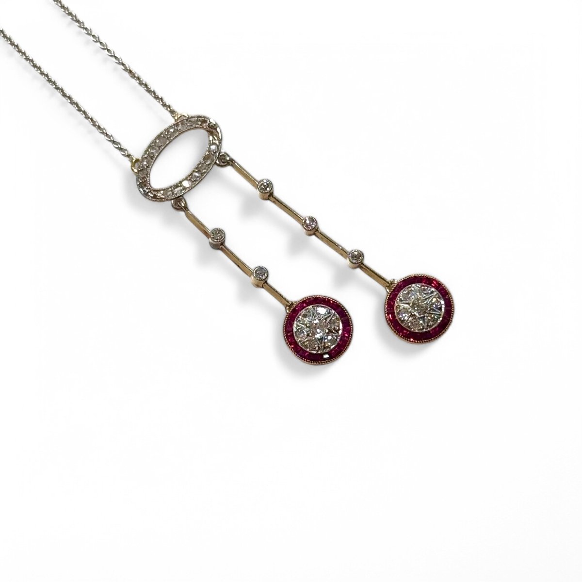 Collier négligé diamants et rubis - Castafiore