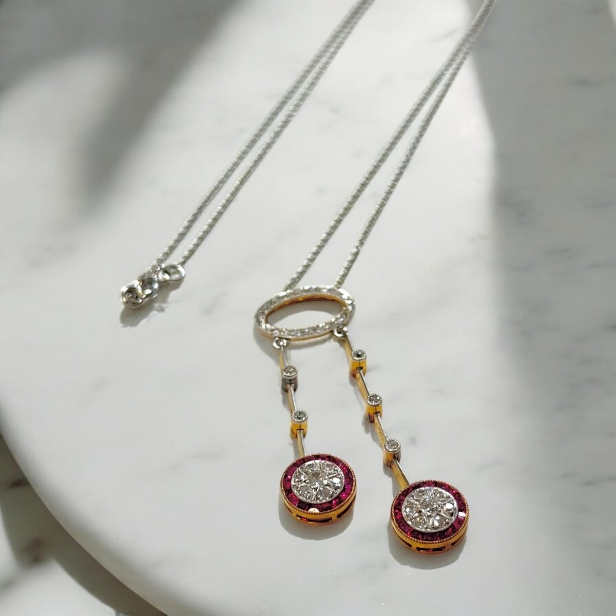 Collier négligé diamants et rubis - Castafiore