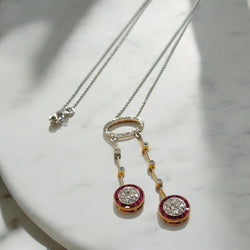Collier négligé diamants et rubis - Castafiore