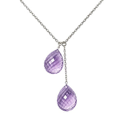 Collier Négligé en or blanc et améthystes - Castafiore
