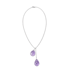 Collier Négligé en or blanc et améthystes - Castafiore