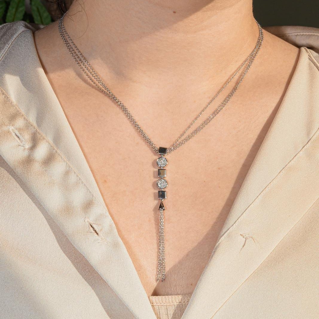 Collier Négligé en or blanc et diamants - Castafiore