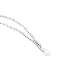 Collier Négligé en or blanc, perle et diamants - Castafiore