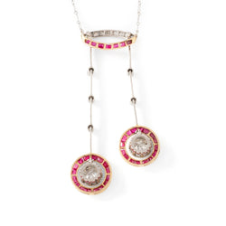 Collier Négligé en or jaune, or blanc, rubis et diamants - Castafiore