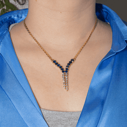 Collier Négligé en or jaune, saphirs et diamants - Castafiore