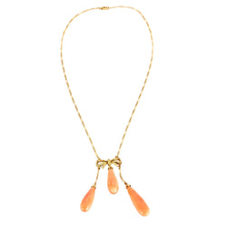 Collier Négligé en or rose, corail et diamants - Castafiore