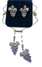 Collier négligé et boucles d’oreilles en or et argent , diamants, Napoleon III - Castafiore