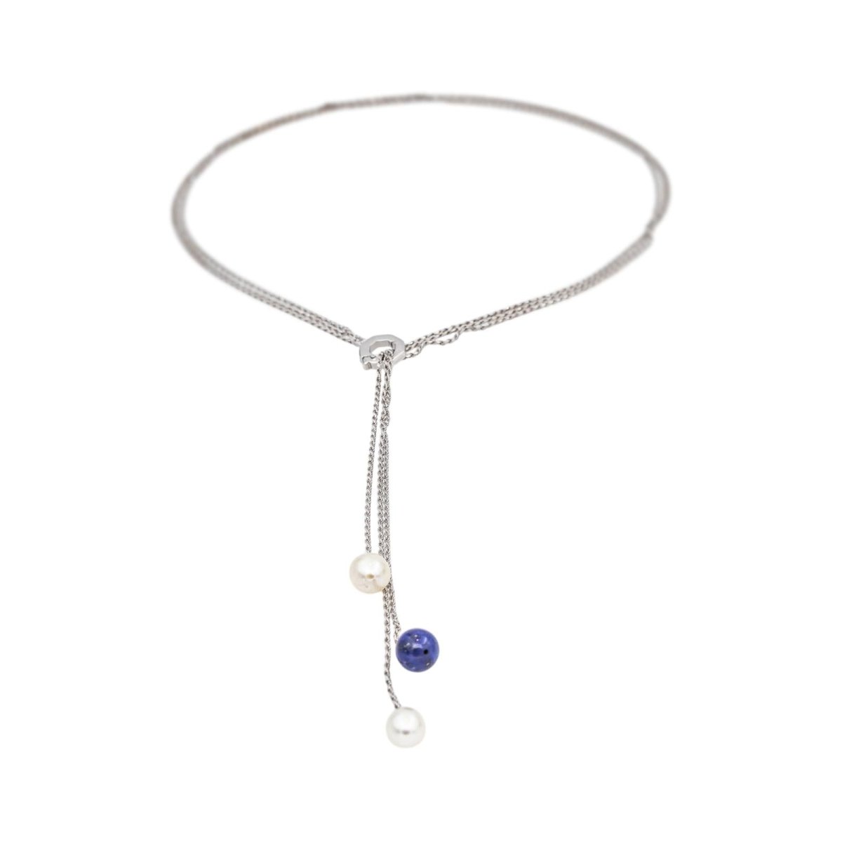 Collier Négligé Or blanc Perles - Castafiore