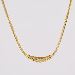 Collier occasion émeraudes diamants or jaune