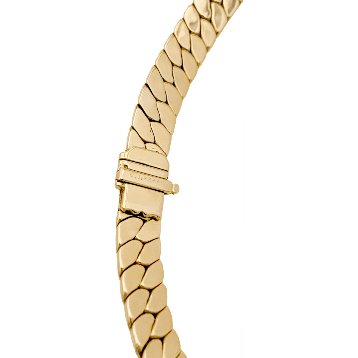 Collier O.J. PERRIN, or jaune, saphirs émeraudes, et diamants - Castafiore