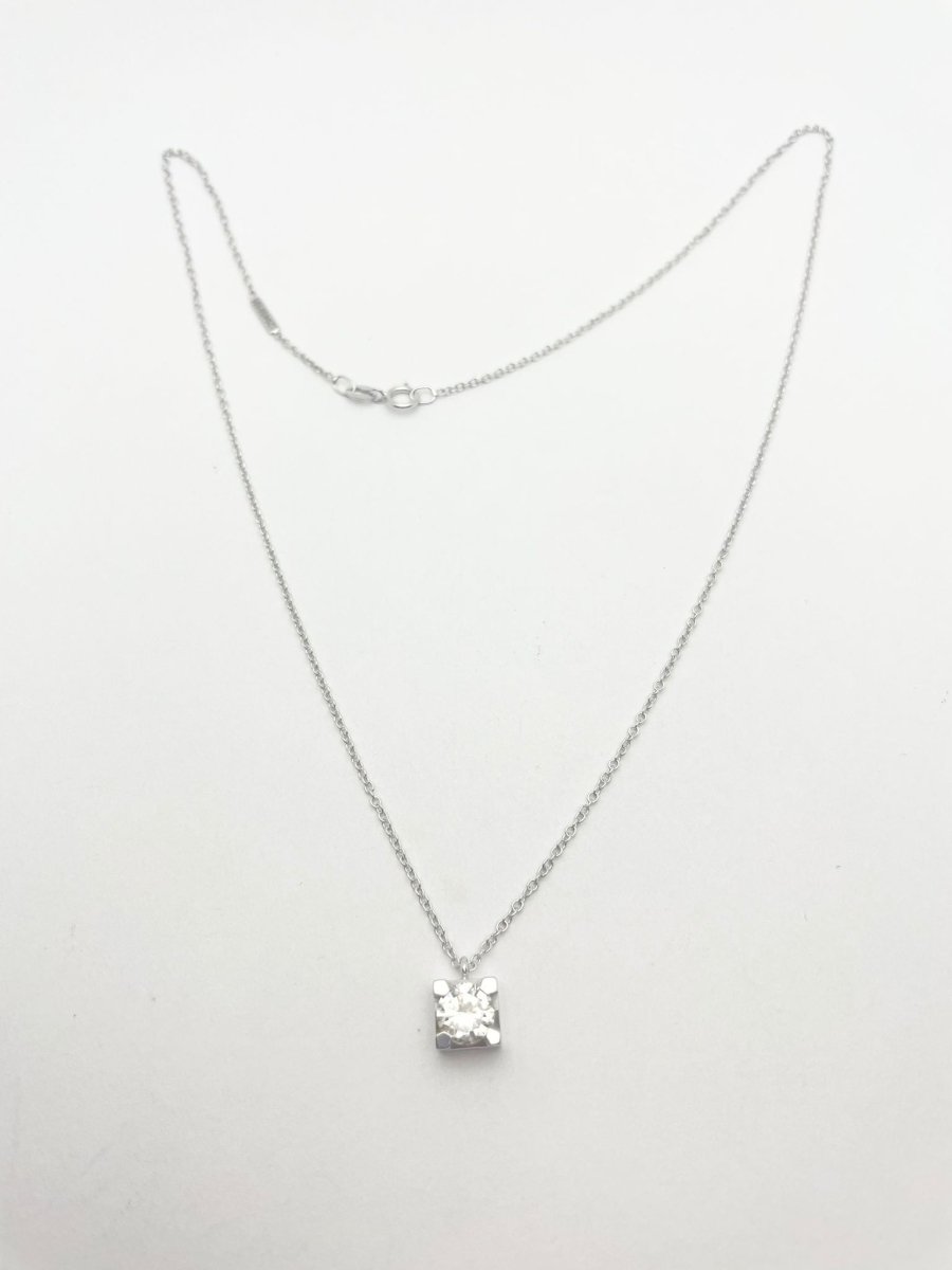 Collier or 18KT diamant naturel 0,81 certifié IGI - Castafiore