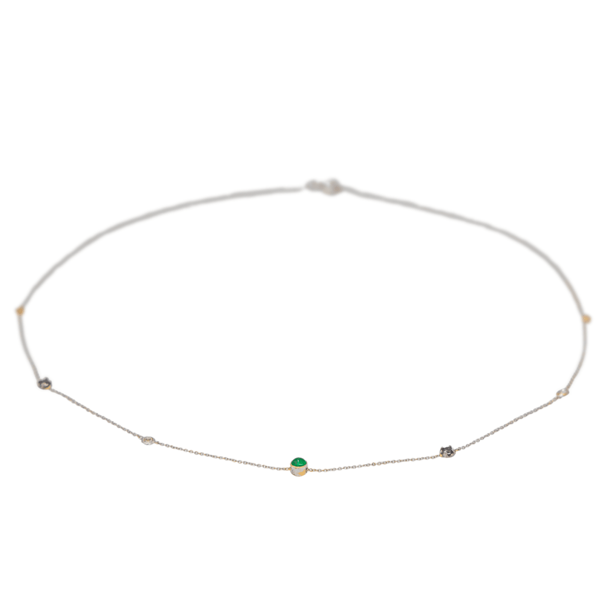 Collier Or blanc Chrysoprase - Castafiore