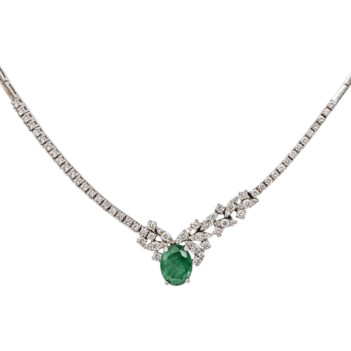 Collier Or blanc Emeraude - Castafiore