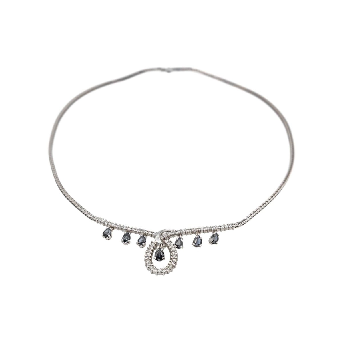 Collier Or blanc Saphir - Castafiore