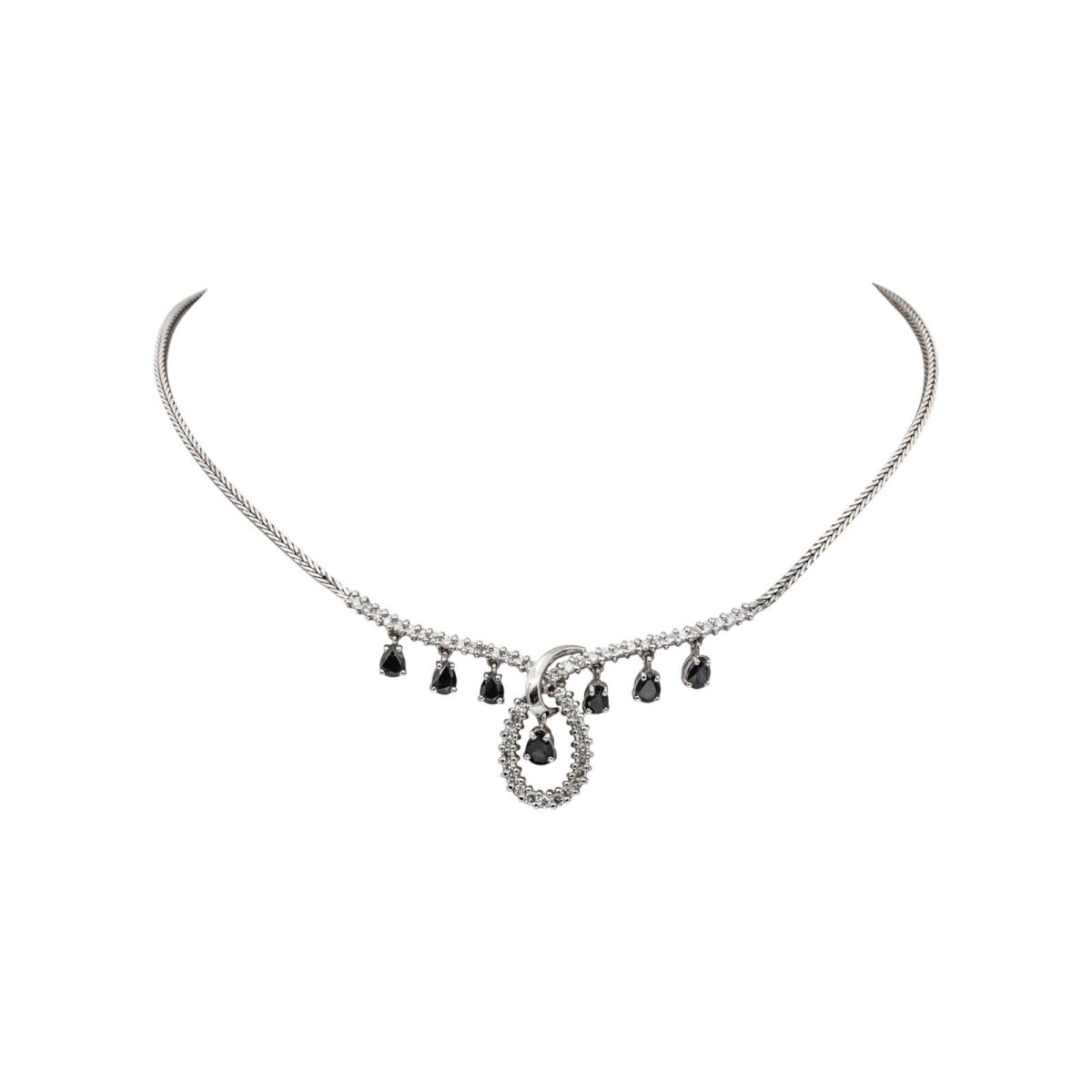 Collier Or blanc Saphir - Castafiore