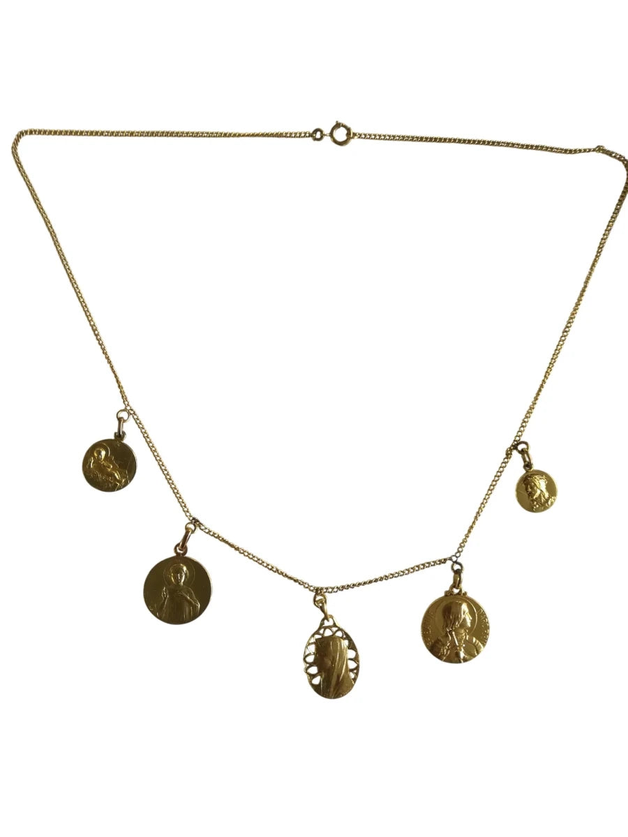 Collier Or Jaune 5 Médailles - Castafiore