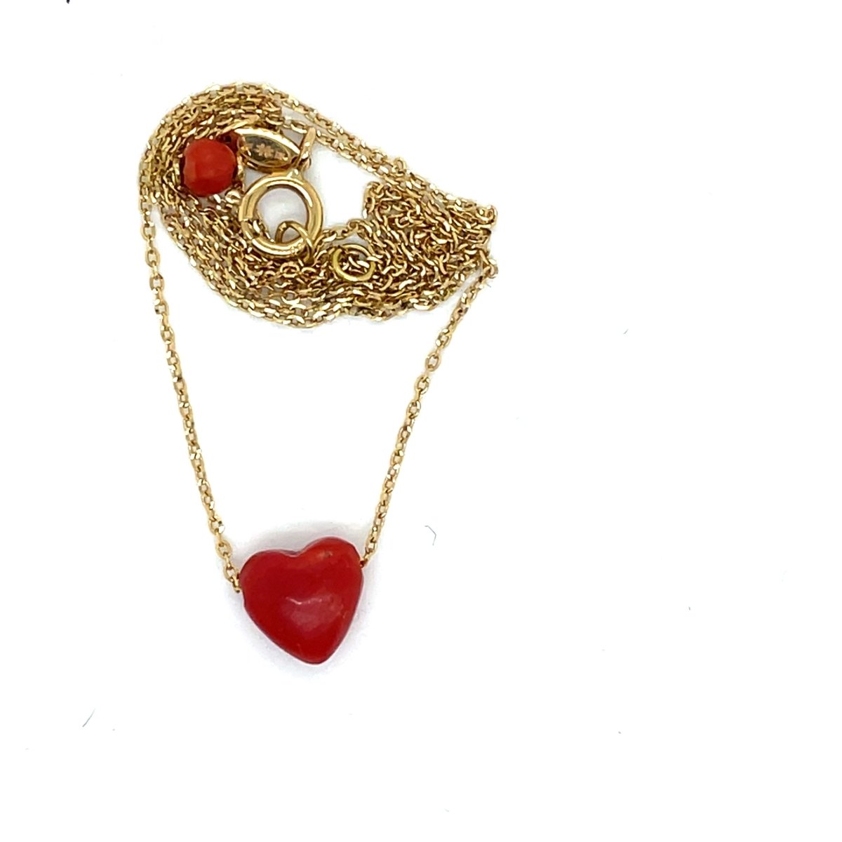 Collier Or Jaune Cœur Corail Maria Battaglia - Castafiore