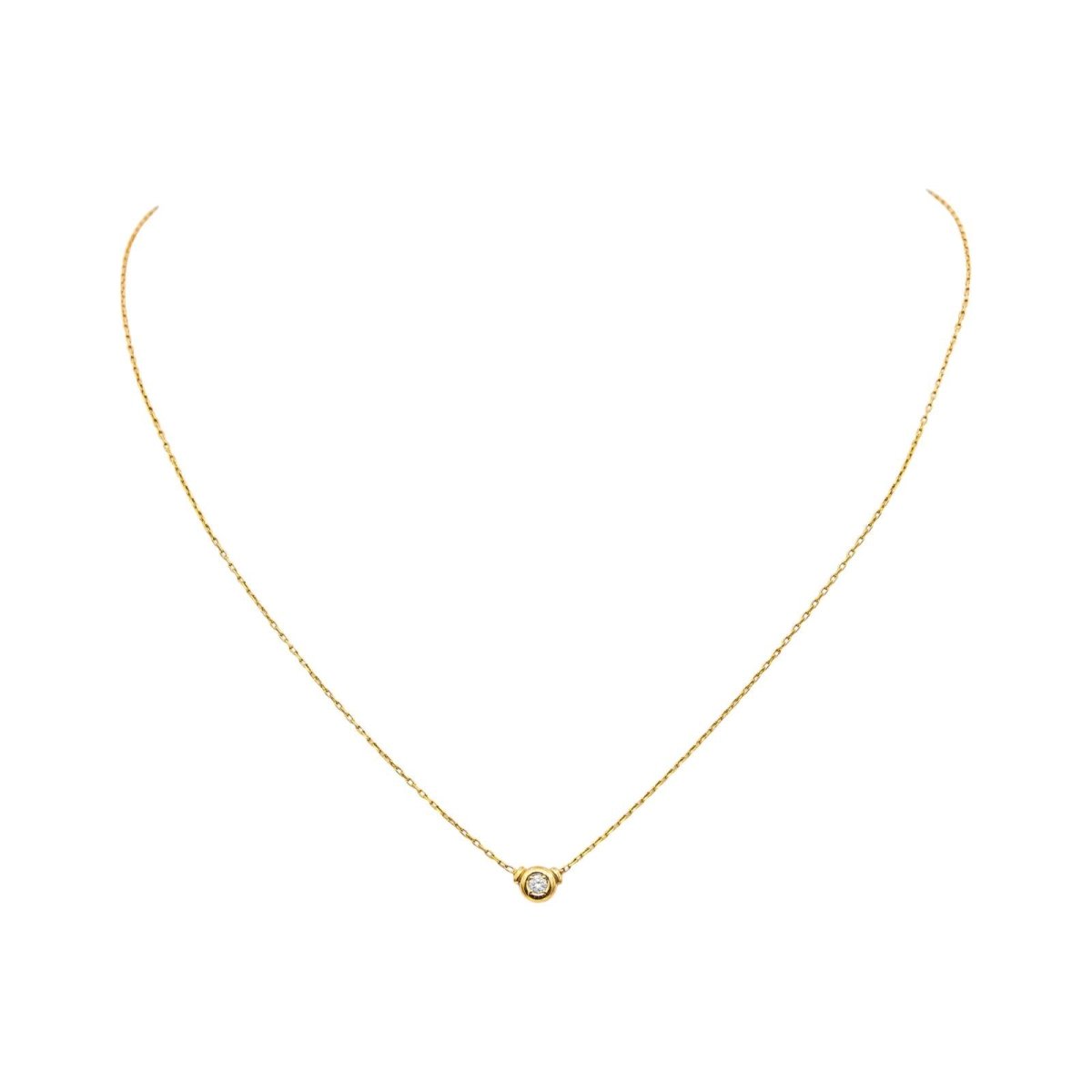 Necklace  Yellow gold  diamond