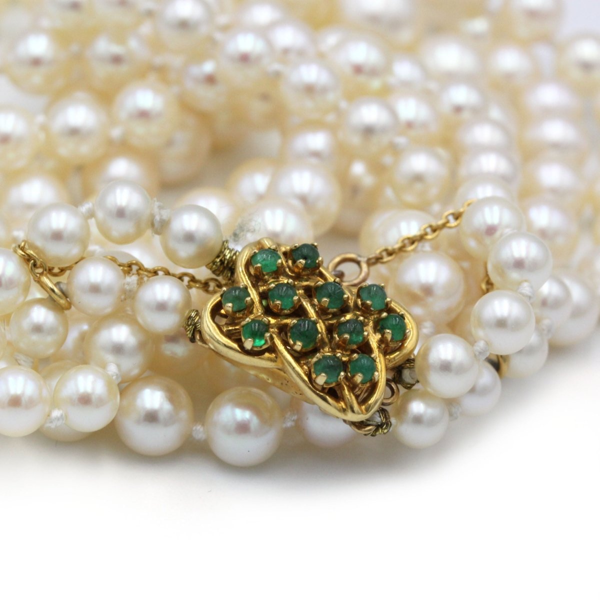 Collier - Or jaune, Emeraudes & Perles - Castafiore