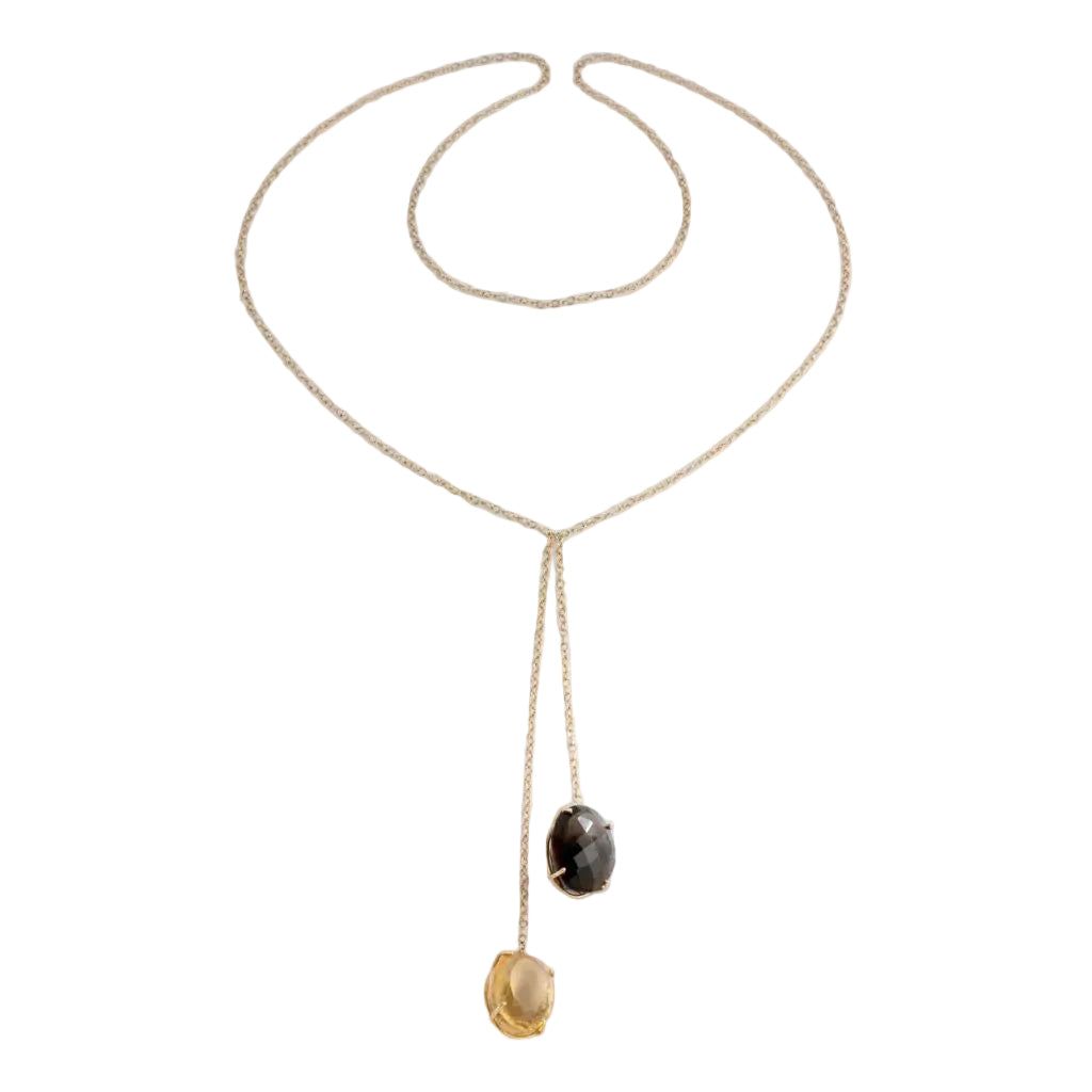 Collier or jaune en négligé en pierres fines - Castafiore