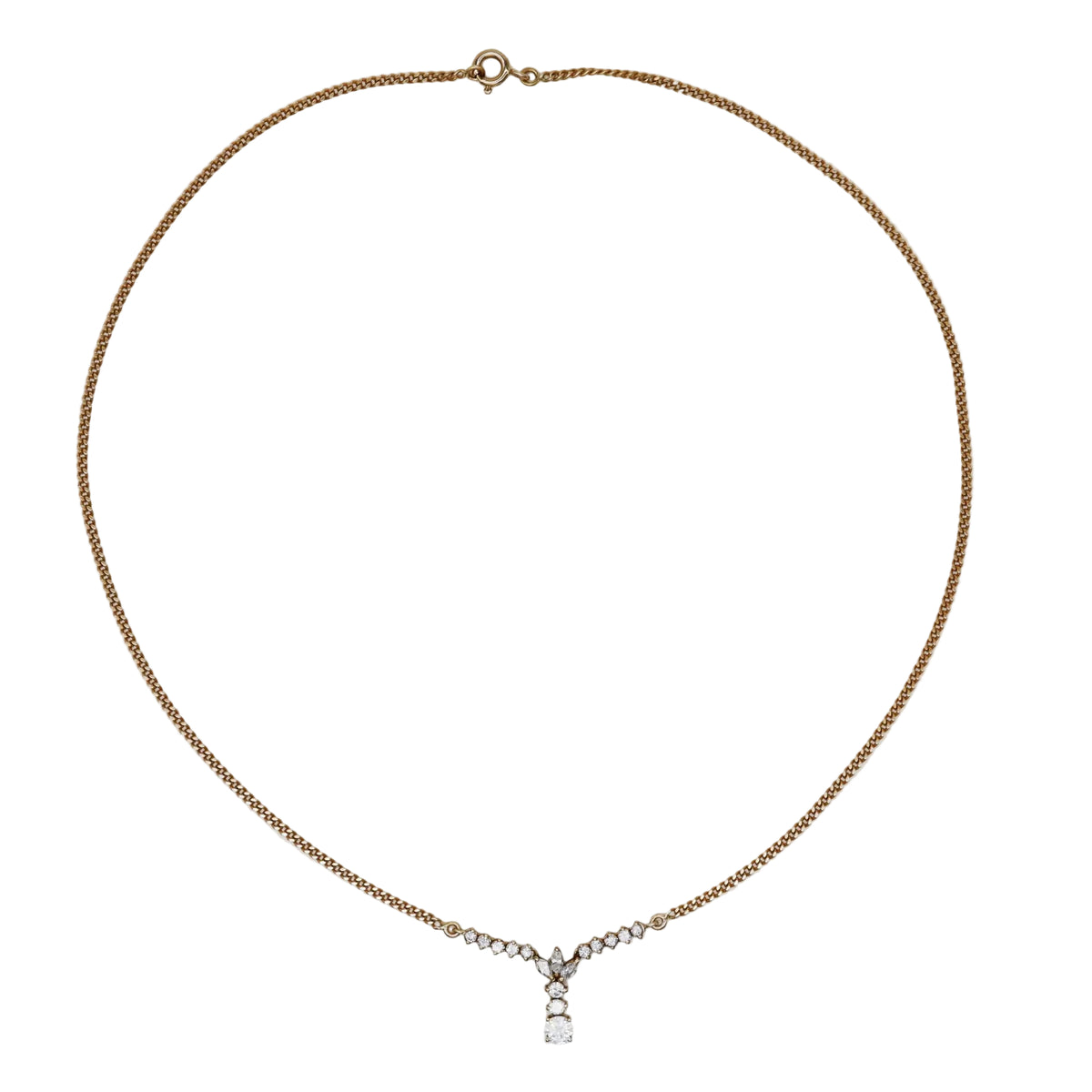 Necklace yellow gold and diamonds
