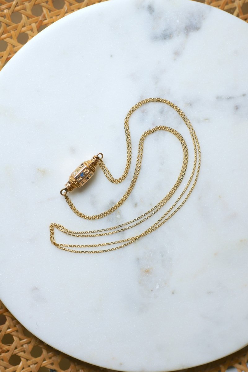 Collier Or Jaune Fermoir Barillet Emaillé - Castafiore