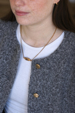 Collier Or Jaune Fermoir Barillet Emaillé - Castafiore