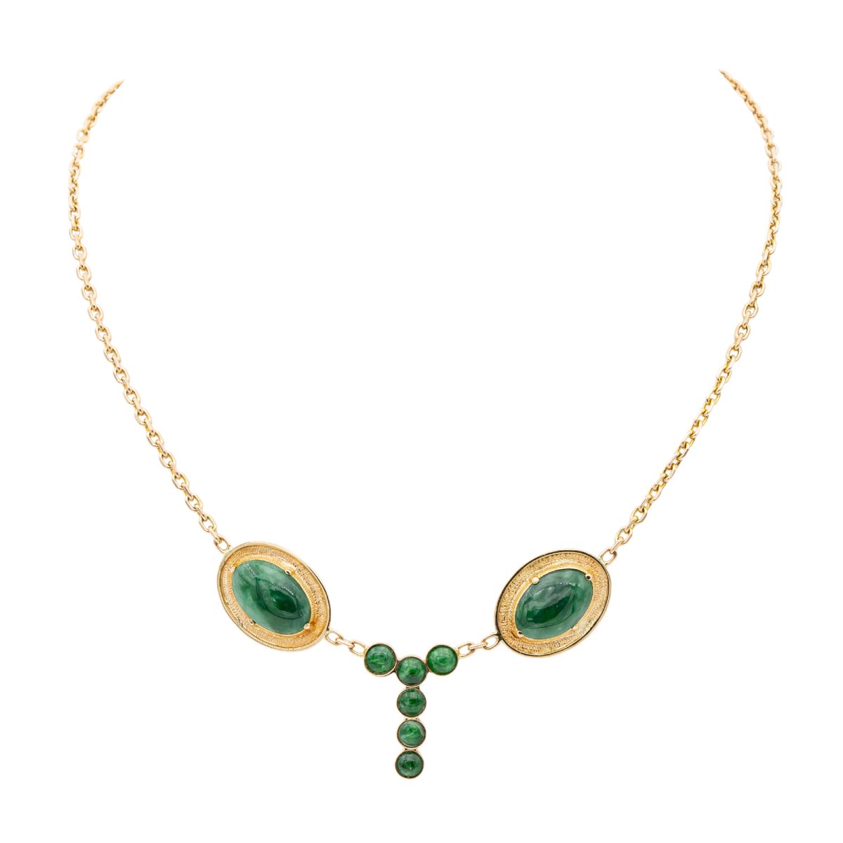 Collier Or jaune Jade Jadéite - Castafiore