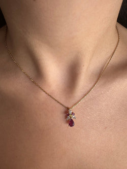 Collier - Or jaune, rubis et diamants - Castafiore