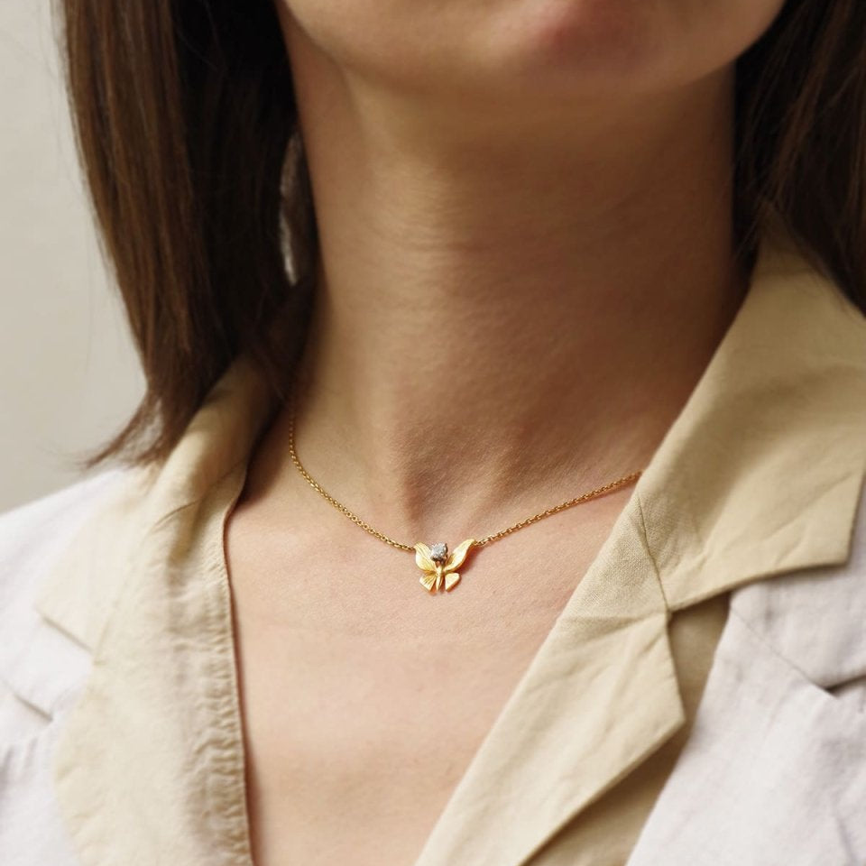 Collier papillon diamant en or - Castafiore