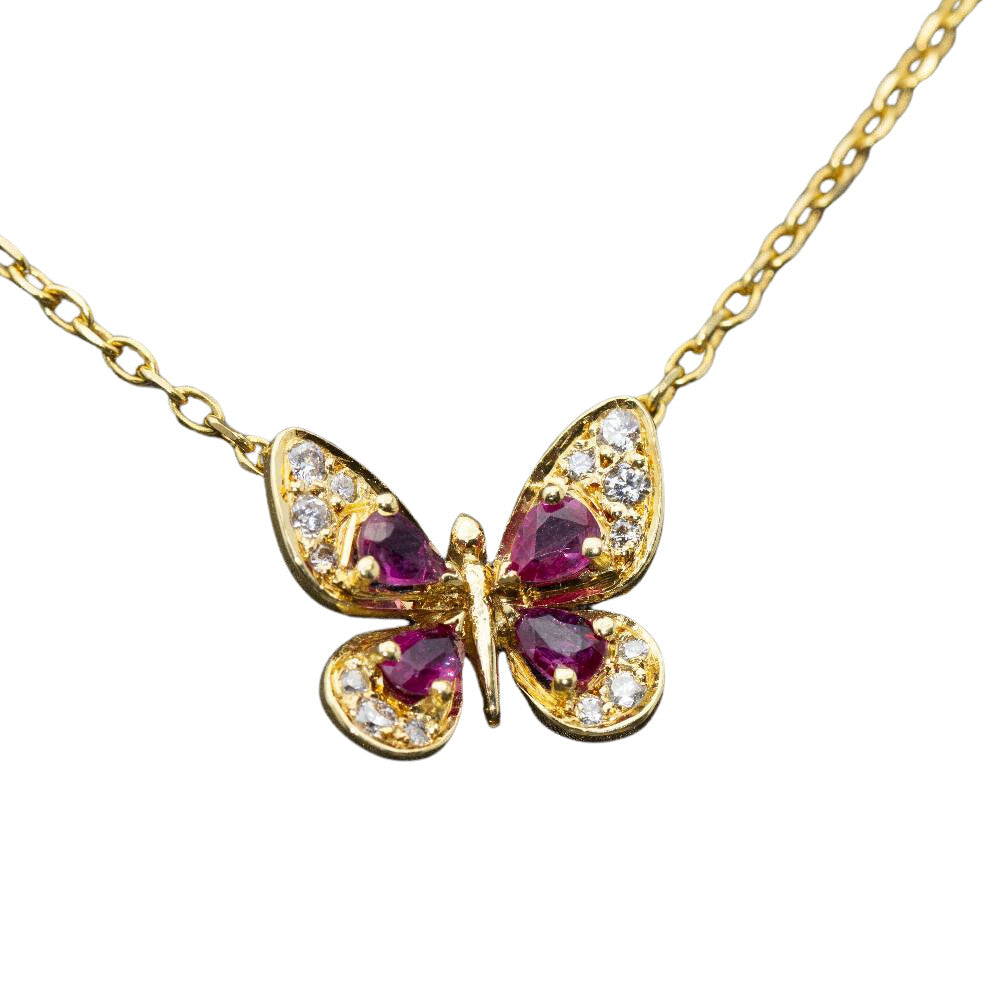 Collier papillon en diamant et rubis - Castafiore